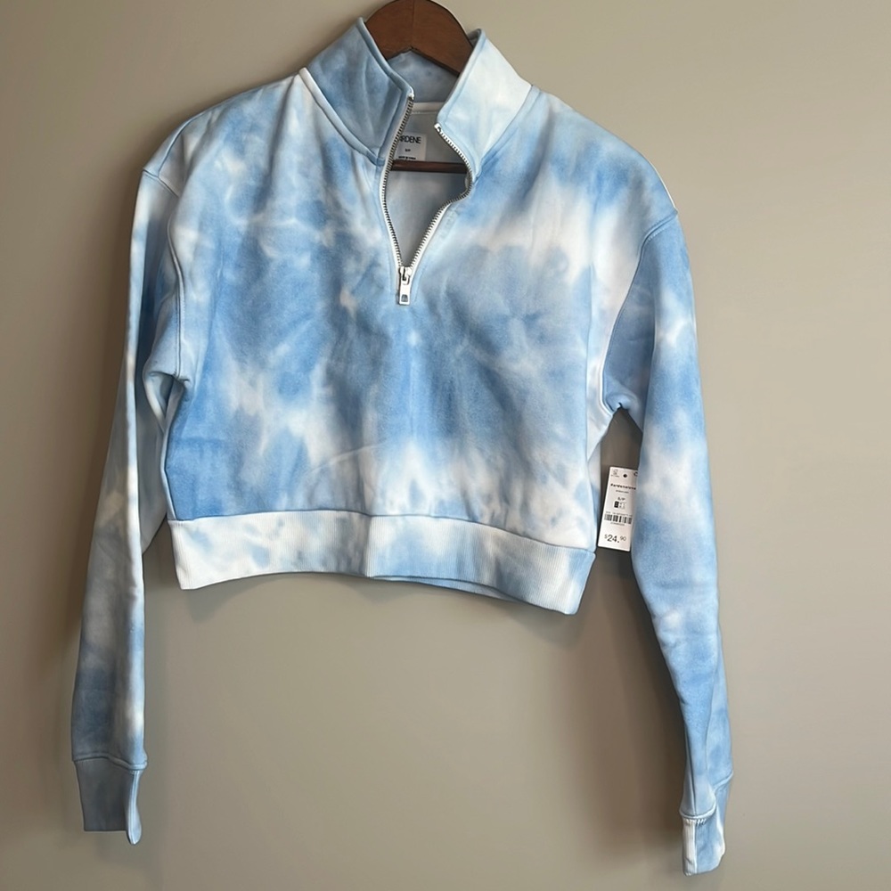 NWT Ardene Tie-Dye Relaxed Mock Neck Fleece S